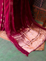 Deep maroon georgette saree - PBRVT2B