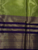 Parrot Green and Blue Tissue banarasi silk saree -PASILK6C