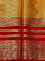 Yellow and Red Tissue banarasi silk saree -PASILK6A