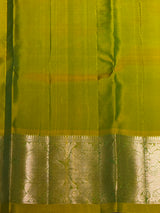 Peacock blue and Olive Green Pure Vintage Kanchipuram Silk saree - PPUREN3
