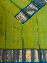 Green and Blue Pure Vintage Kanchipuram Silk saree - PPUREN6