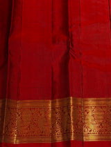 Olive green and maroon Pure Vintage Kanchipuram Silk saree - PPUREN7