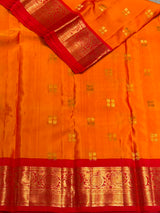 Yellow and Red Pure Vintage Kanchipuram Silk saree - PPUREN8