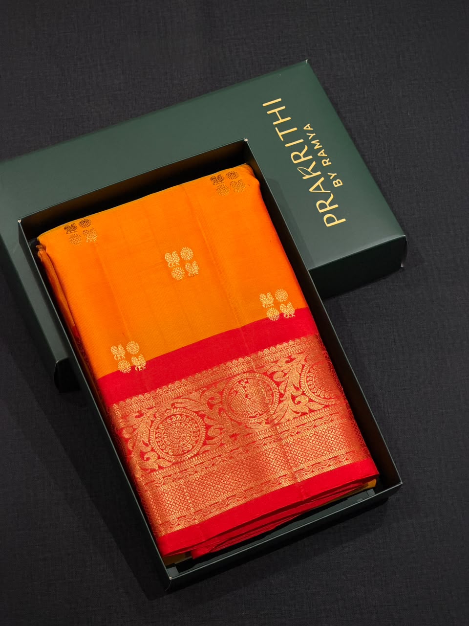 Yellow and Red Pure Vintage Kanchipuram Silk saree - PPUREN8