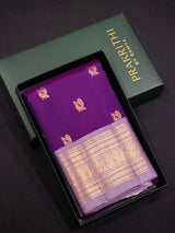 Violet and lavender Pure Vintage Kanchipuram Silk saree - PPUREN9