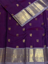 Violet and lavender Pure Vintage Kanchipuram Silk saree - PPUREN9
