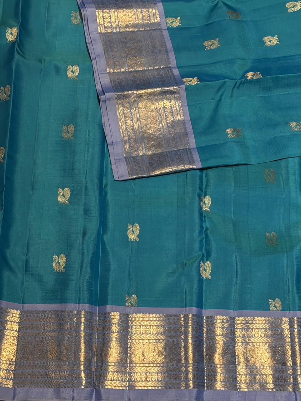 Blue Pure Vintage Kanchipuram Silk saree - PPUREN11