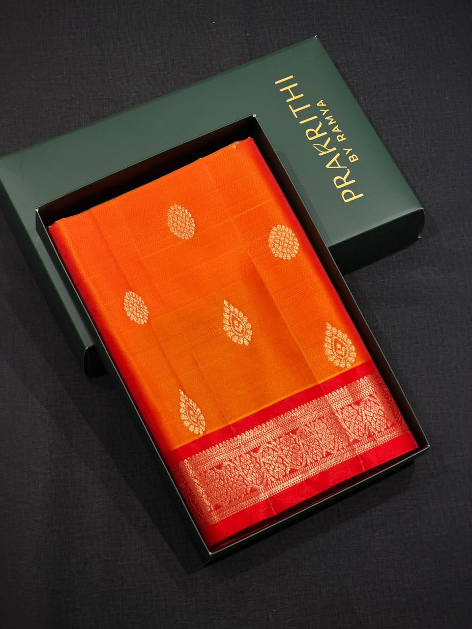 Yellow and Red Pure Kanchipuram Silk saree - PPUREN18