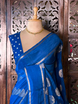 Blue viscose georgette saree - PBRVT2D