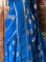 Blue viscose georgette saree - PBRVT2D