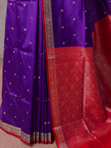 Violet and Red Silk saree - PBRZU2