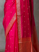 Rani Pink and Red Silk saree - PBRZU2A