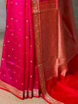 Rani Pink and Red Silk saree - PBRZU2A