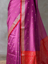 Onion Pink and Red Silk saree - PBRZU2C