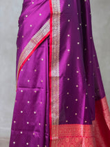 Purple and Red Silk saree - PBRZU2F