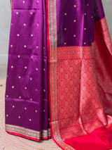 Purple and Red Silk saree - PBRZU2F