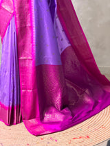 Deep Lavender and Magenta Silk saree - PBRZU3A