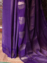 Violet viscose georgette saree - PBRVT3