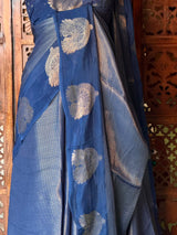 Blue viscose georgette saree - PBRVT3A
