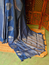 Blue viscose georgette saree - PBRVT3A