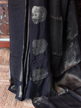 Black viscose georgette saree - PBRVT3B