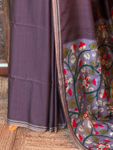 Deep purple semi tusser saree - PBRBAL1