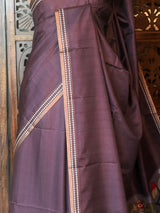 Deep purple semi tusser saree - PBRBAL1