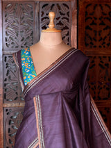 Deep Purple semi tusser saree - PBRBAL2