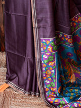 Deep Purple semi tusser saree - PBRBAL2