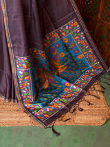 Deep Purple semi tusser saree - PBRBAL2