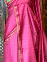 Dark Pink semi tusser saree - PBRBAL2B