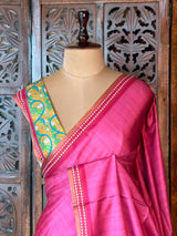 Dark Pink semi tusser saree - PBRBAL2B