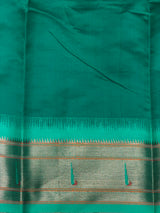Dark Brown and aqua blue Silk saree - PBRZU4D