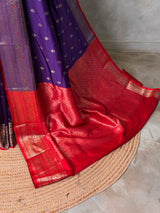 Violet and Red Silk saree - PBRZU5A