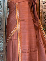 Rust Brown semi tusser saree - PBRBAL2A
