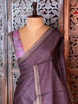 Deep Purple semi tusser saree - PBRBAL3C
