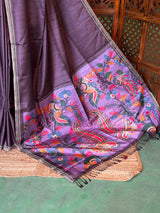 Deep Purple semi tusser saree - PBRBAL3C