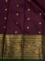 Deep wine and green silk saree -BSP30