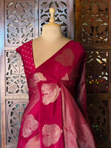 Maroon viscose georgette saree - PBRVT3E
