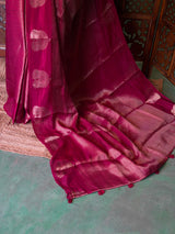 Maroon viscose georgette saree - PBRVT3E