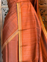 Rust Brown semi tusser saree - PBRBAL3A