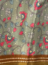 Rust Brown semi tusser saree - PBRBAL3A