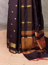 Brown banarasi silk saree -PIH99F