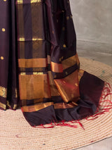 Brown banarasi silk saree -PIH99F