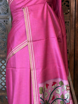 Pink semi tusser saree - PBRBAL1C
