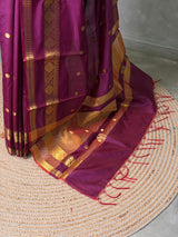 Deep wine banarasi silk saree -PIH99B