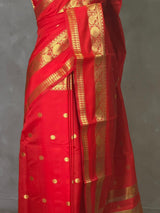 Orange banarasi silk saree -PIH99