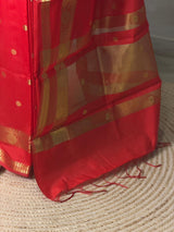 Orange banarasi silk saree -PIH99