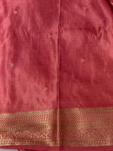 Nude Peach Soft satin banarasi silk saree -PBRNAK1A