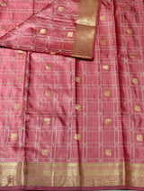 Nude Peach Soft satin banarasi silk saree -PBRNAK1A
